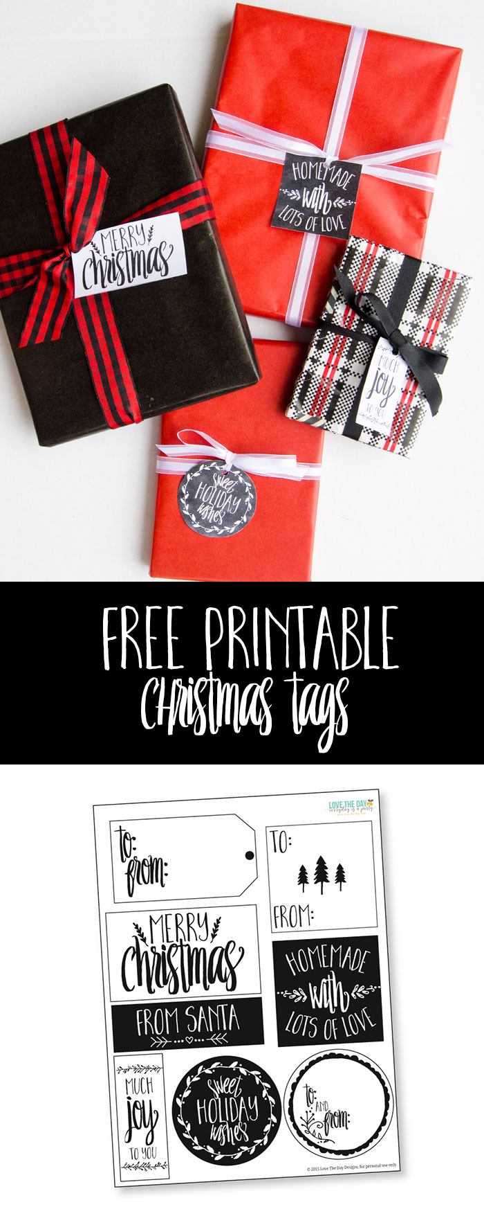 FREE Printable Christmas Gift Tags by Love The Day