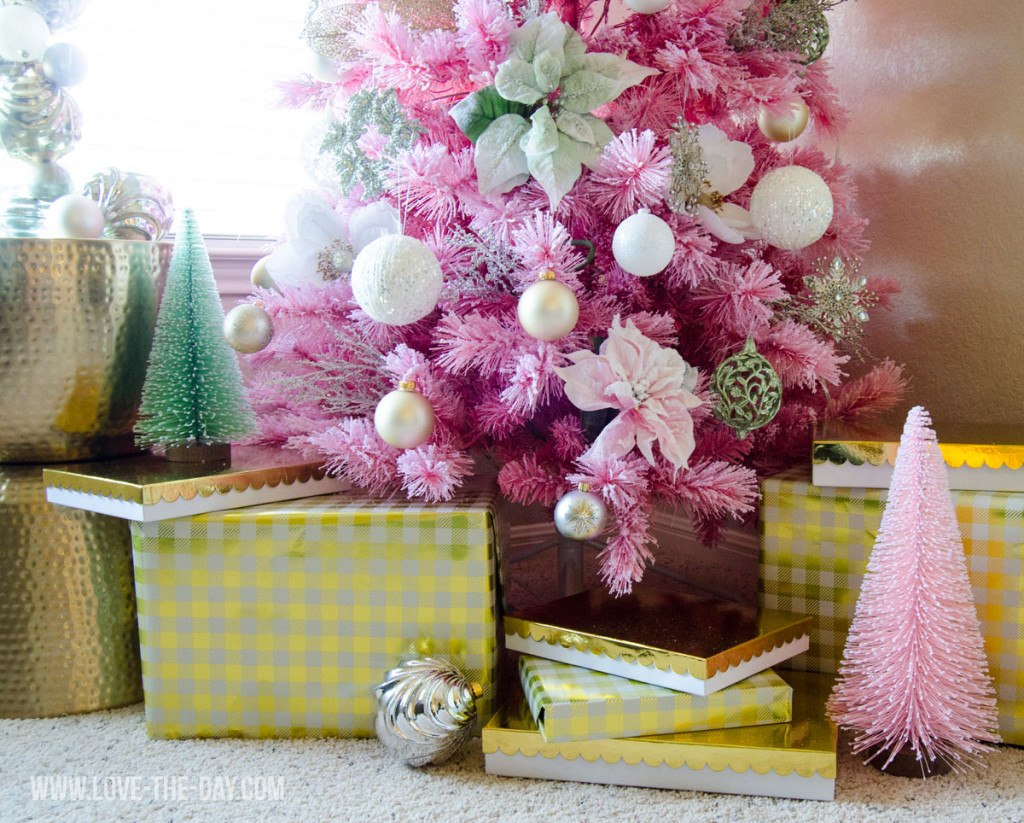 Pink & Gold Christmas Tree by Love The Day