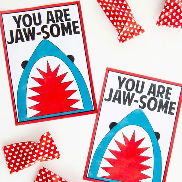 Anytime you can relate sharks to love it's a major win. These tags look so cute around a bag of gummy sharks and kids love them. You can find the free printable #ontheblog. And if you use them or any of my printables, make sure to tag photos with #LTDprintables. I love seeing what you do! #LTDprintables #valentinegifts