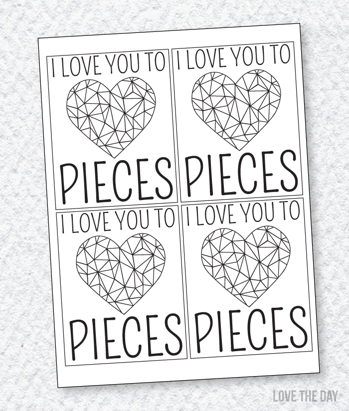Valentine Cards To Color PRINTABLE by Love The Day