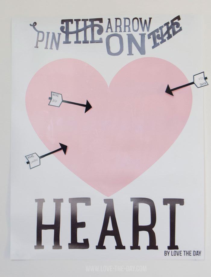 Valentine Party Games:: Pin The Arrow On The Heart by Love The Day