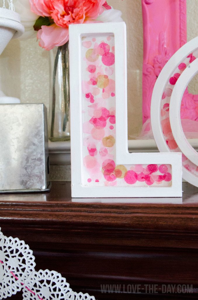 DIY Pink Valentine Mantel by Love The Day