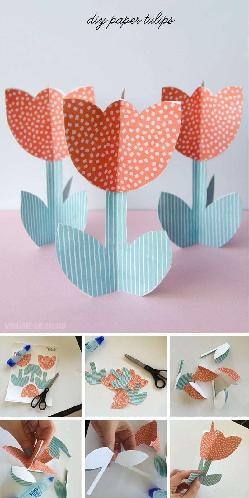 DIY Paper Tulip Template & Tutorial by Lindi Haws of Love The Day