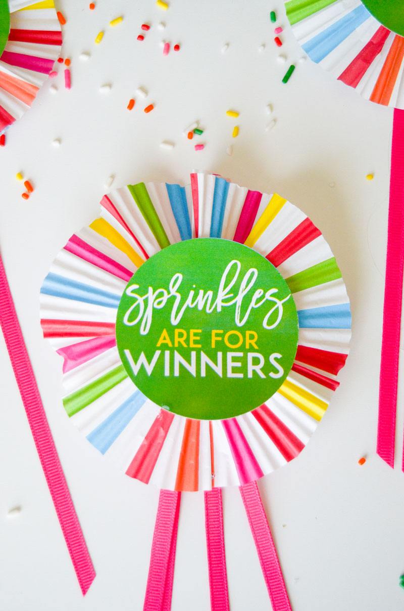 'Sprinkles Are For Winners' Medallion Tutorial and FREE Printable by Lindi Haws of Love The Day
