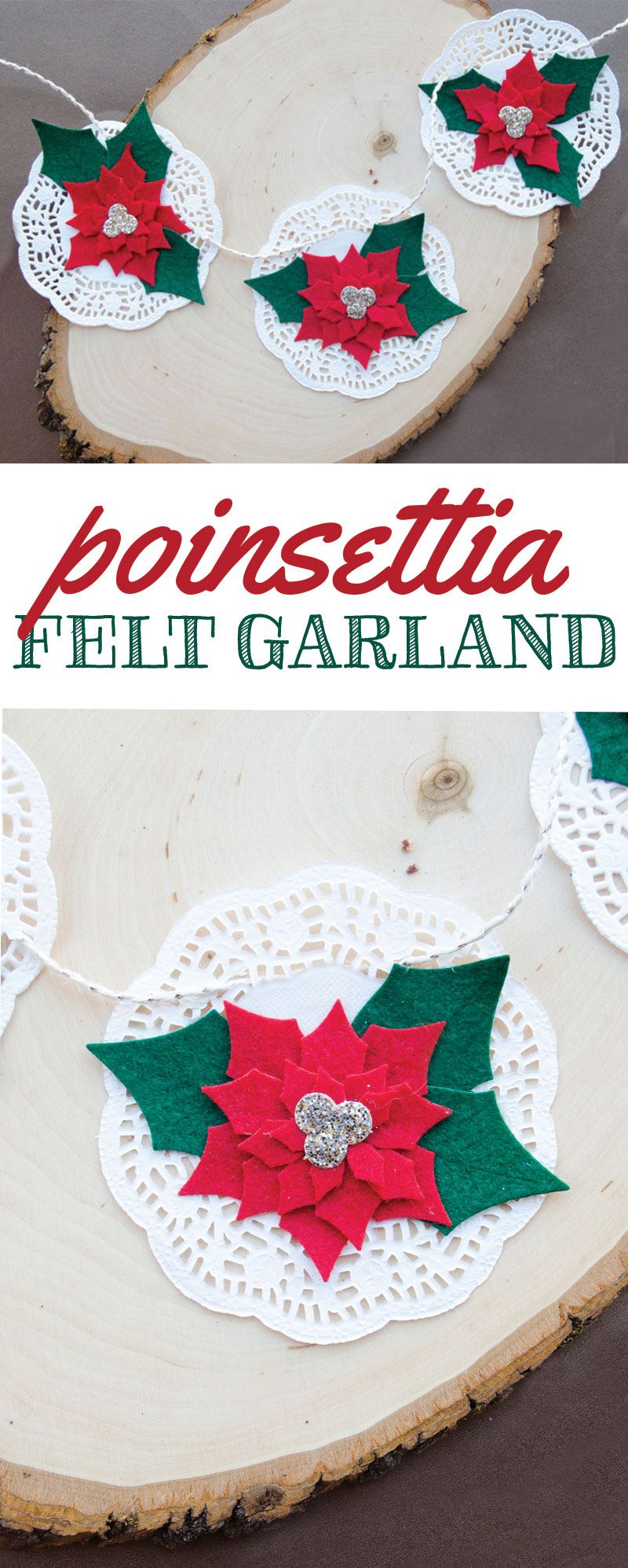 Poinsettia Felt Christmas Garland by Lindi Haws of Love The Day