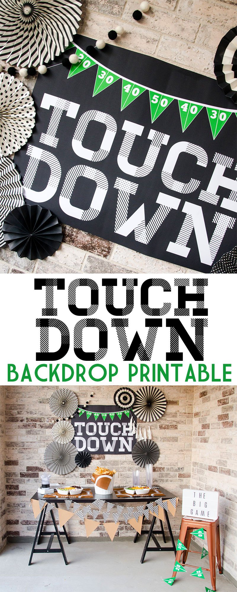 DIY Football Party Ideas & Printable Backdrop by Lindi Haws of Love The Day
