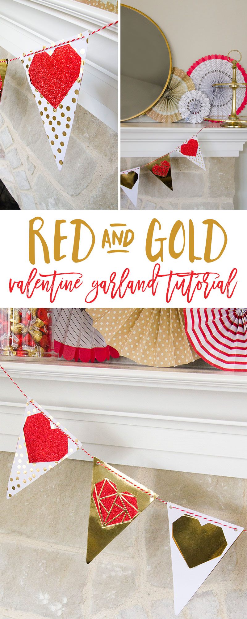 DIY Valentine's Day Decorations & Mantel Tutorial by Lindi Haws of Love The Day