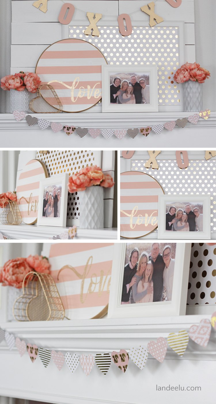 VALENTINE?S DAY DECOR: PINK AND GOLD MANTEL
