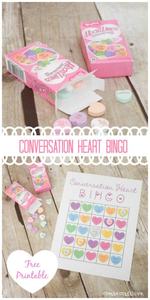 CONVERSATION HEART BINGO|FREE PRINTABLE