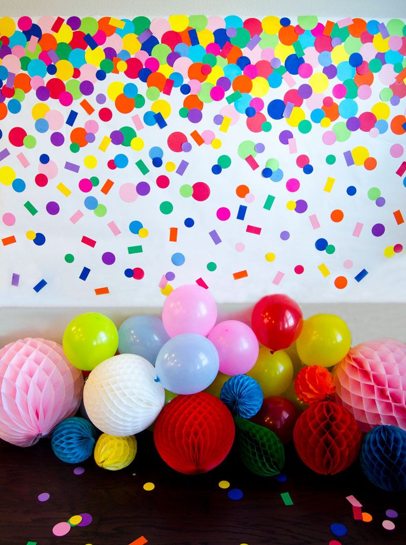 DIY Homemade Confetti Backdrop by Lindi Haws of Love The Day