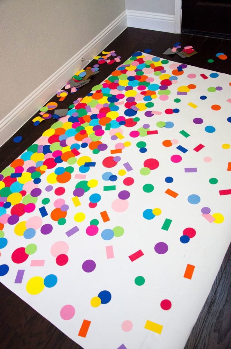 DIY Homemade Confetti Backdrop by Lindi Haws of Love The Day