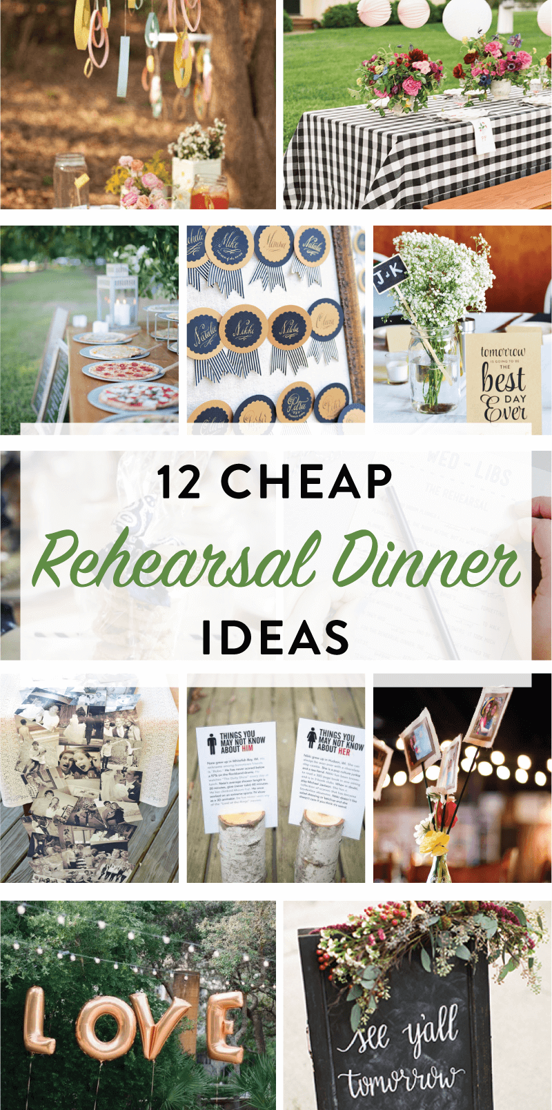 12 Cheap Rehearsal  Dinner  Ideas  for the Modern Bride on 