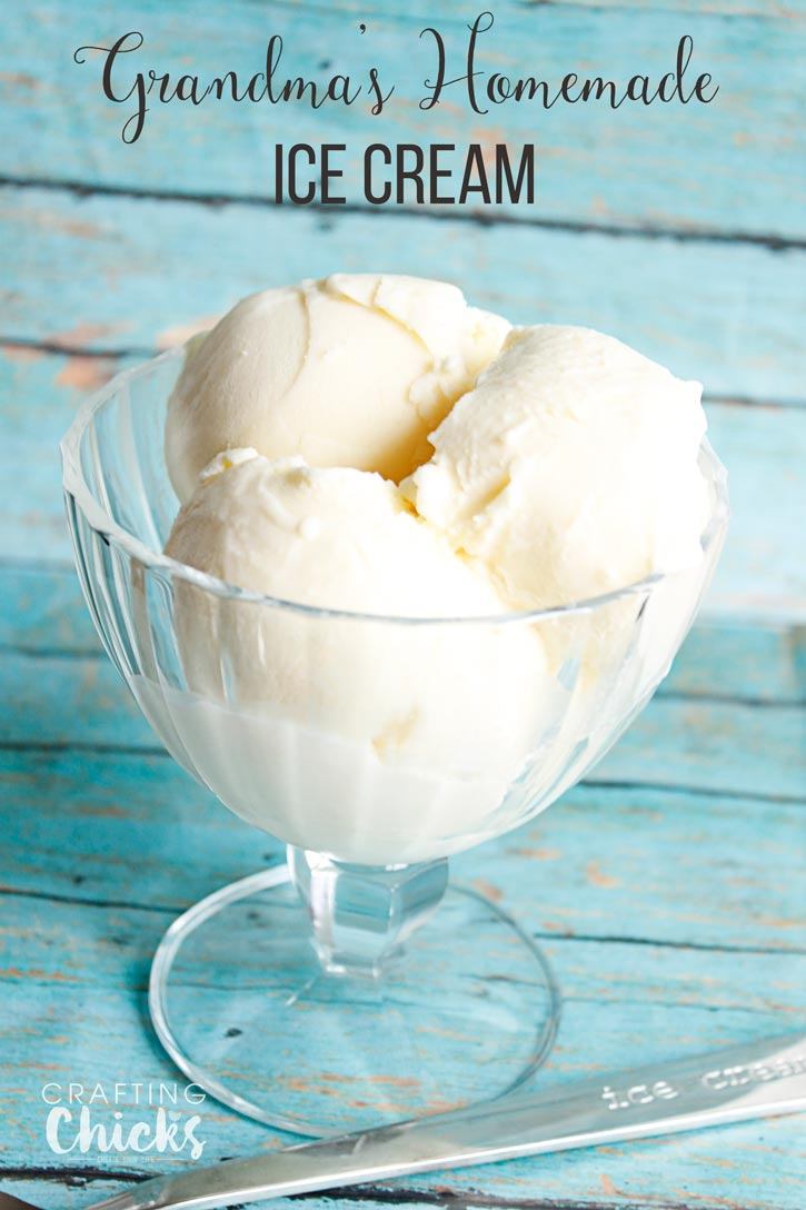 Grandma's Homemade Vanilla Ice Cream. The perfect summer treat!