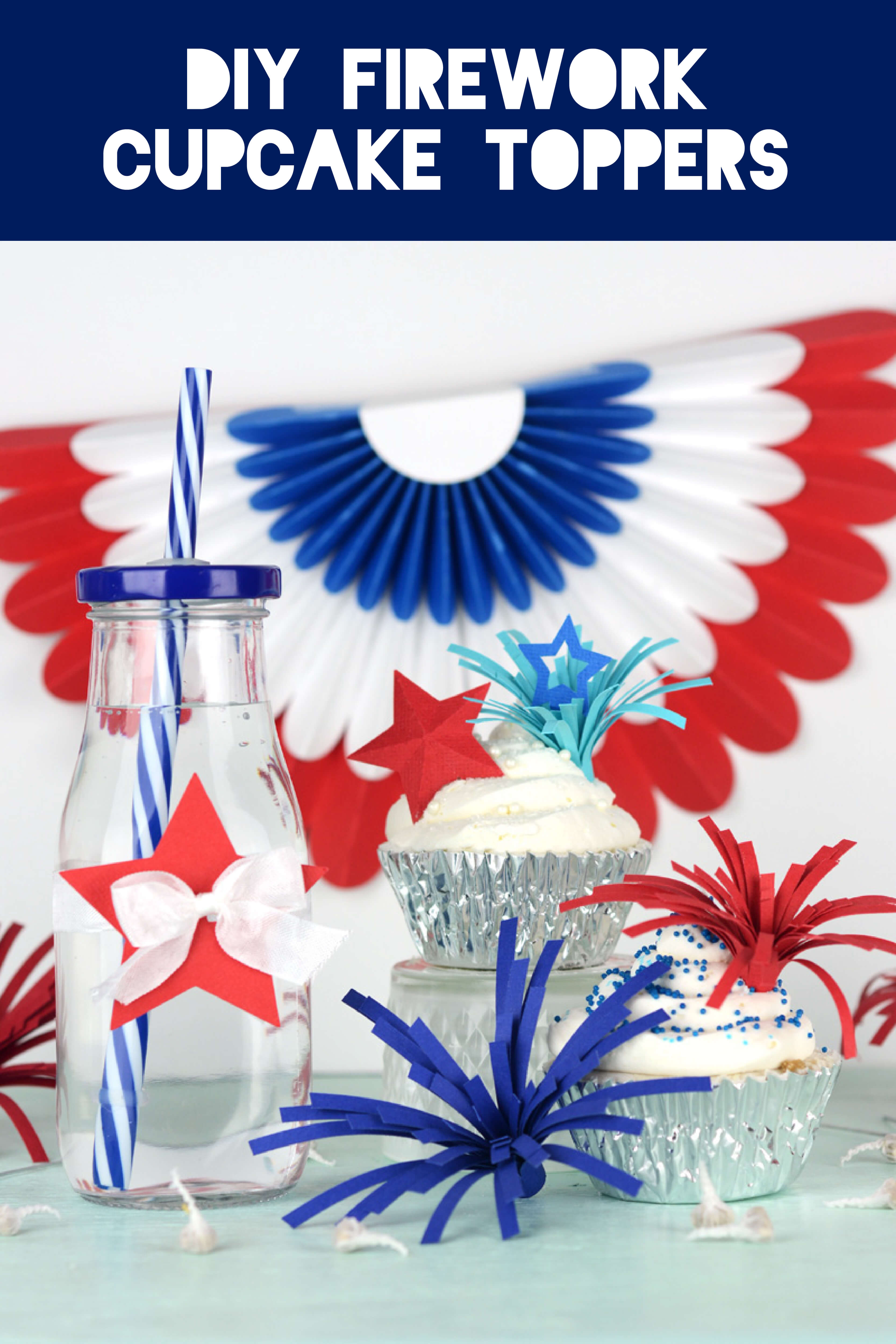 Learn how to make these adorable DIY Firework Cupcake Toppers by Amy Robison on Love the Day