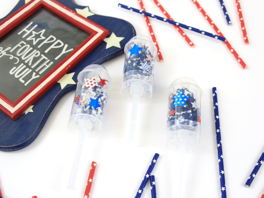 Try this easy and festive Patriotic Craft Idea - DIY Confetti Poppers by Polka Dotted Blue Jay on Love the Day