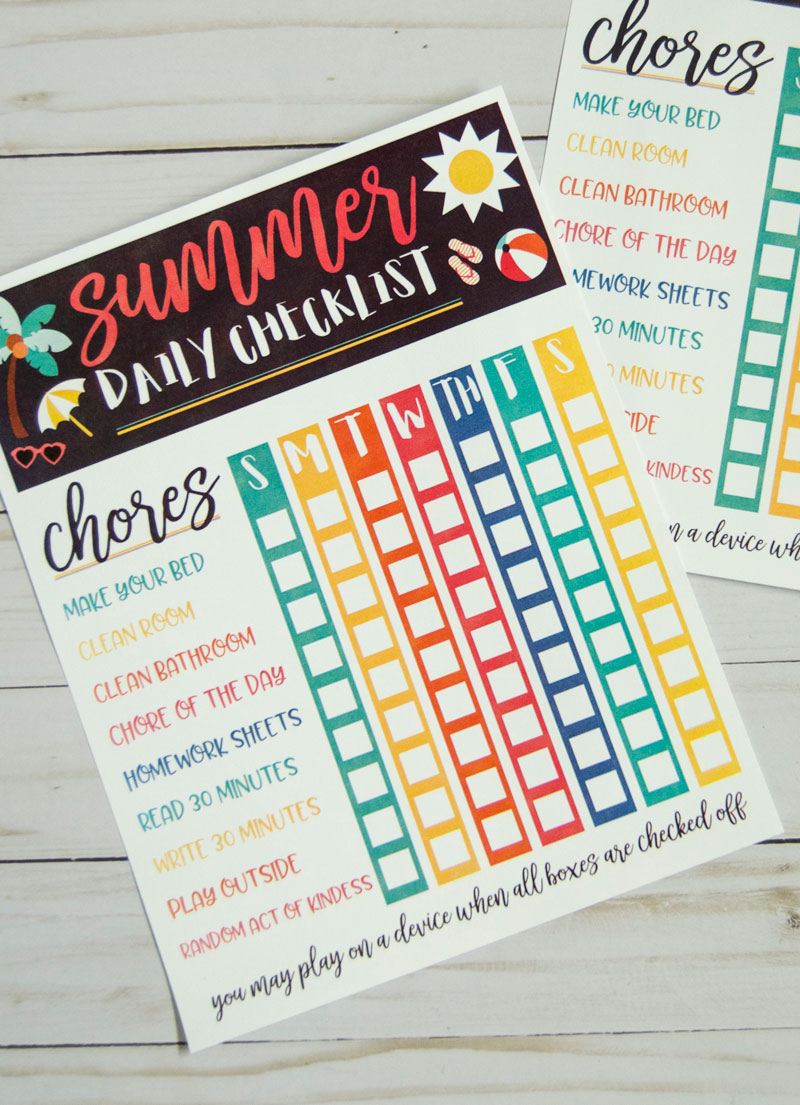 Kids Summer Checklist | FREE PRINTABLE by Lindi Haws of Love The Day