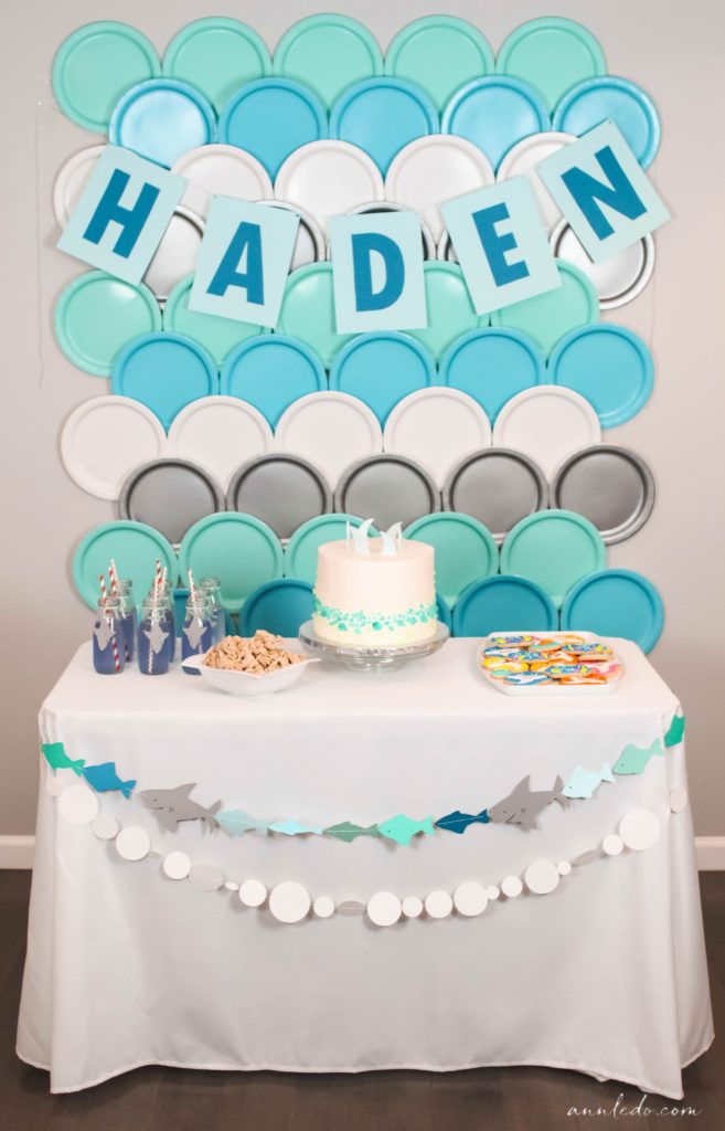 Shark Party Dessert Table featured on Love The Day