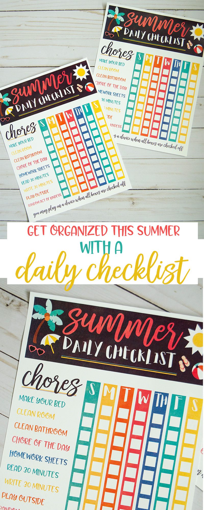 Kids Summer Chore Chart on Love The Day