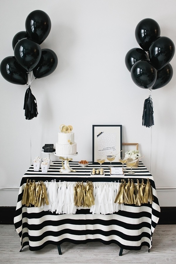 black and white wedding theme bridal party