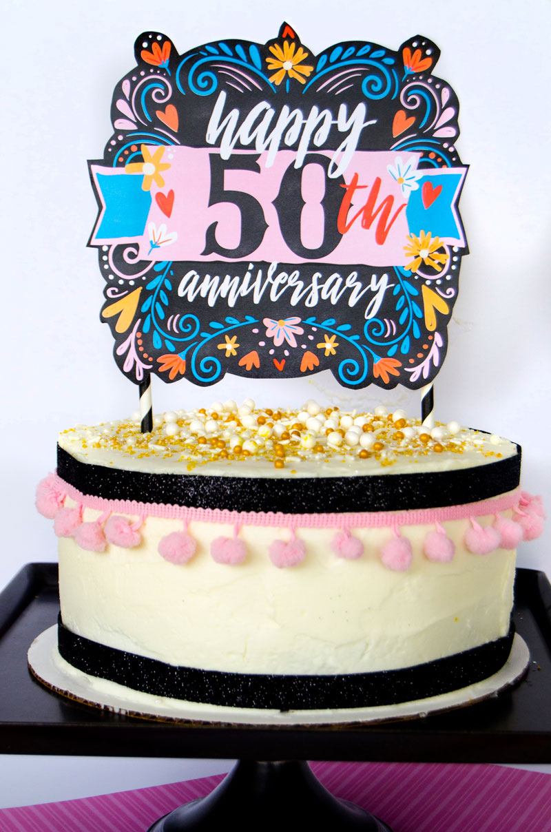 FREE Anniversary Cake Topper Printable by Lindi Haws of Love The Day