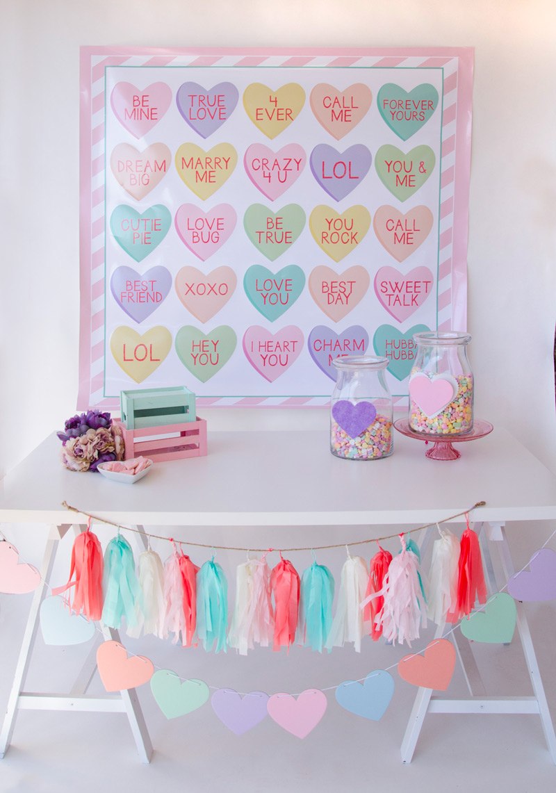 Conversation Heart Valentine Backdrop by Lindi Haws of Love The Day