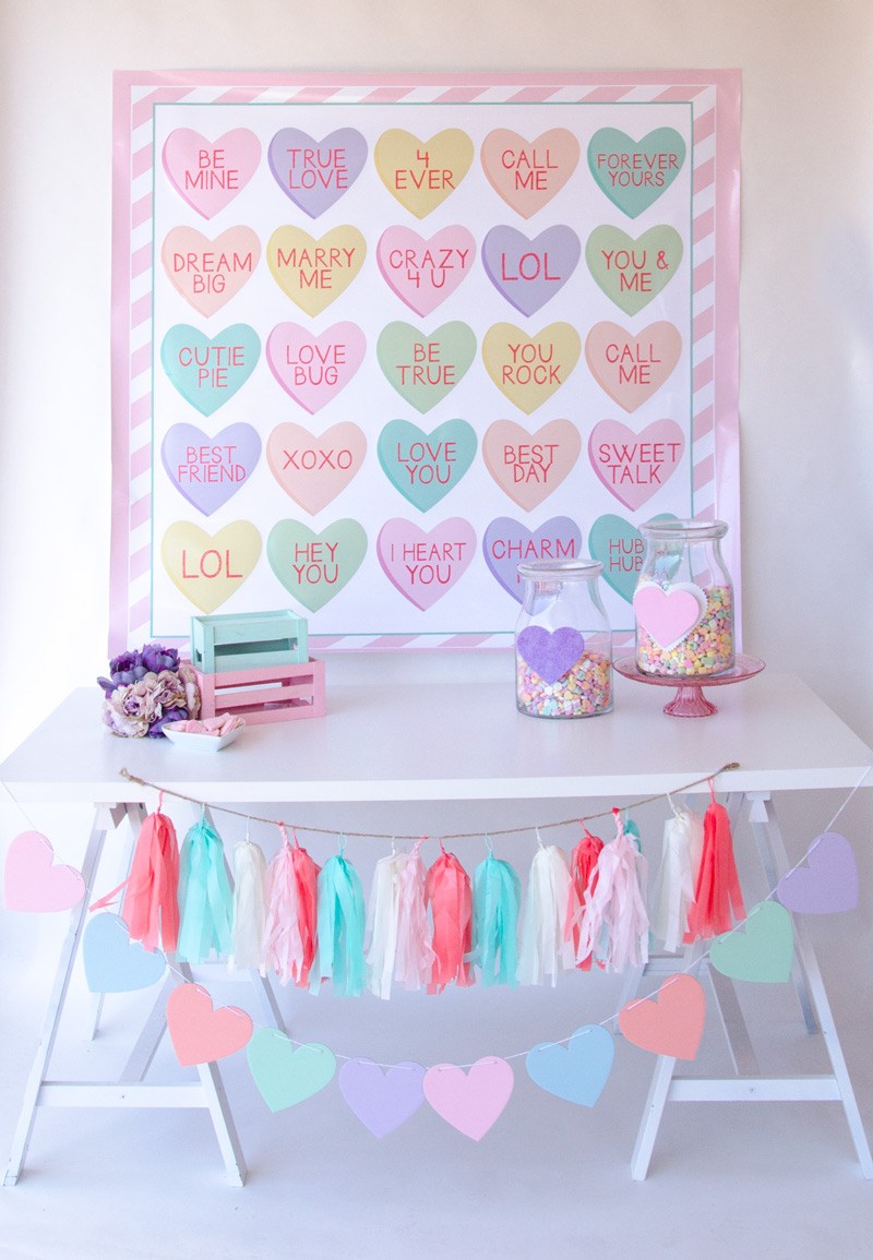 Conversation Heart Valentine Backdrop by Lindi Haws of Love The Day