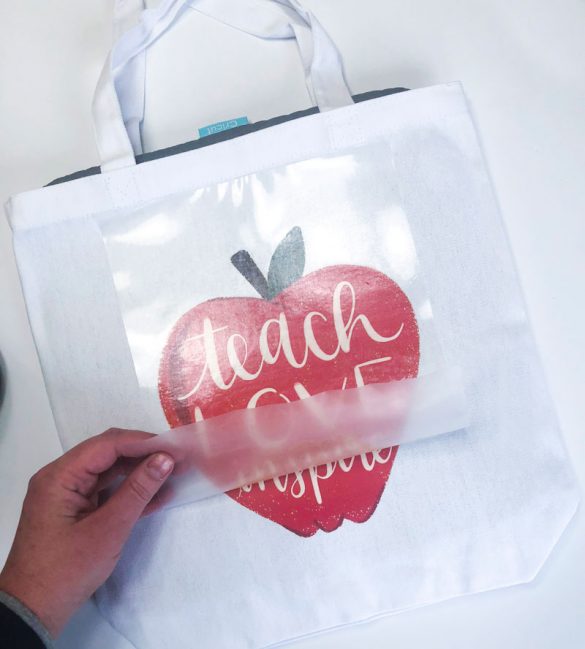 DIY Teacher Tote Bag with Cricut Iron-On Designs by Lindi Haws of Love ...