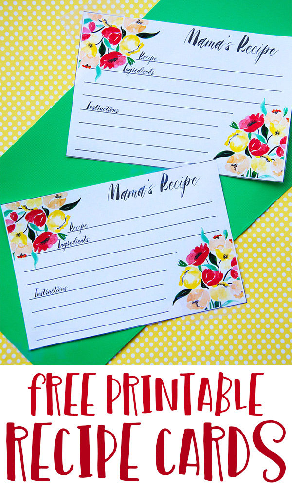FREE Printable Recipe Cards by Lindi Haws of Love The Day