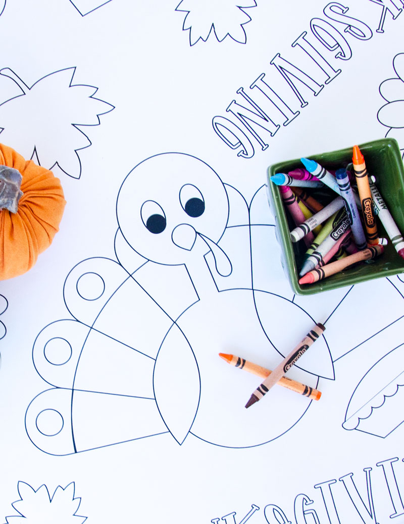 Thanksgiving Coloring Tablecloth by Lindi Haws of Love The Day