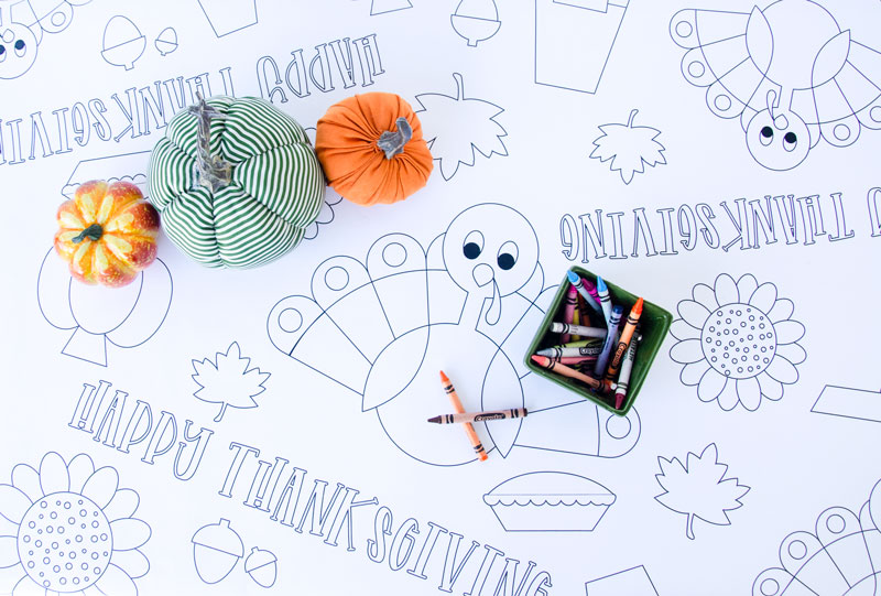 Thanksgiving coloring tablecloth