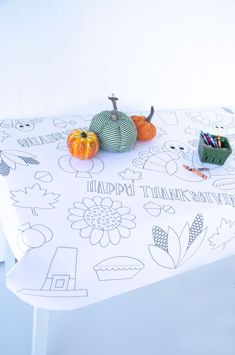 Thanksgiving Coloring Tablecloth by Lindi Haws of Love The Day