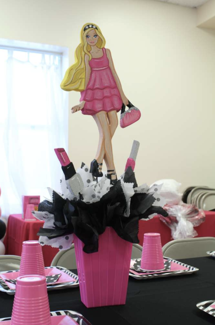 pink and black barbie party supplies