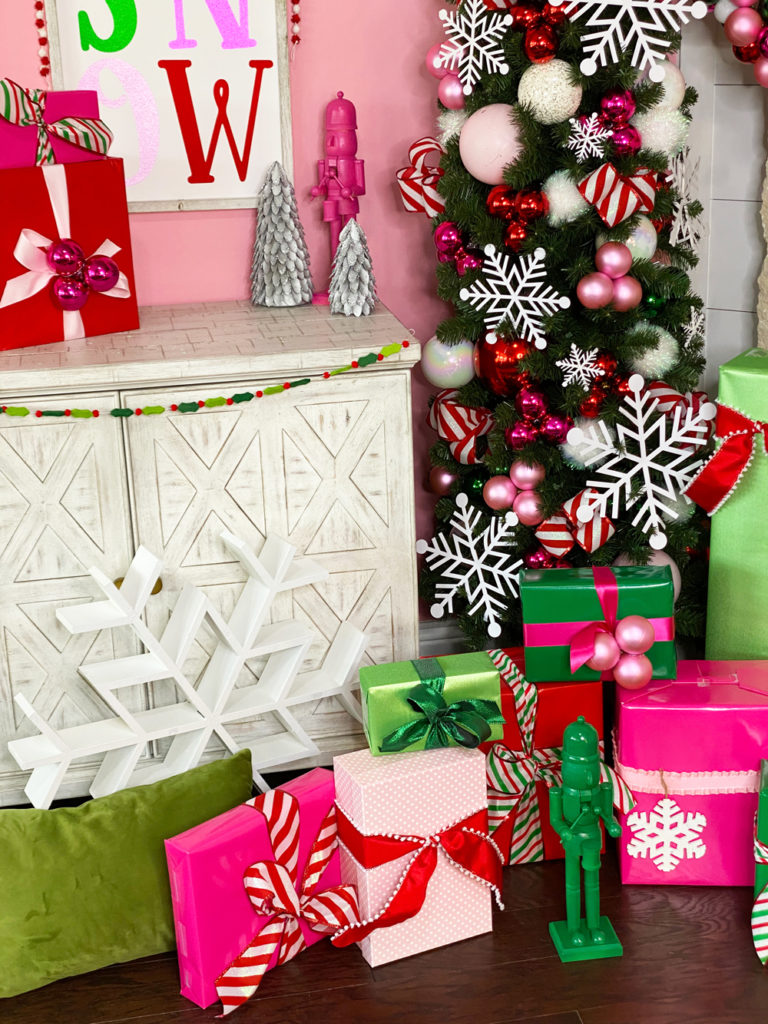 Pink Snowflake Christmas Decorations