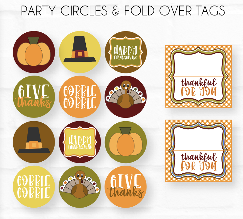 Thanksgiving Printable Party Circles by Lindi Haws of Love The Day