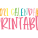 2021 calendar printable