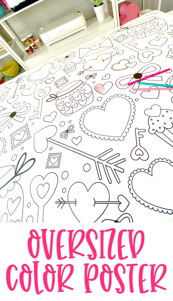 Oversized Coloring Poster for Valentine's Day on Love The Day
