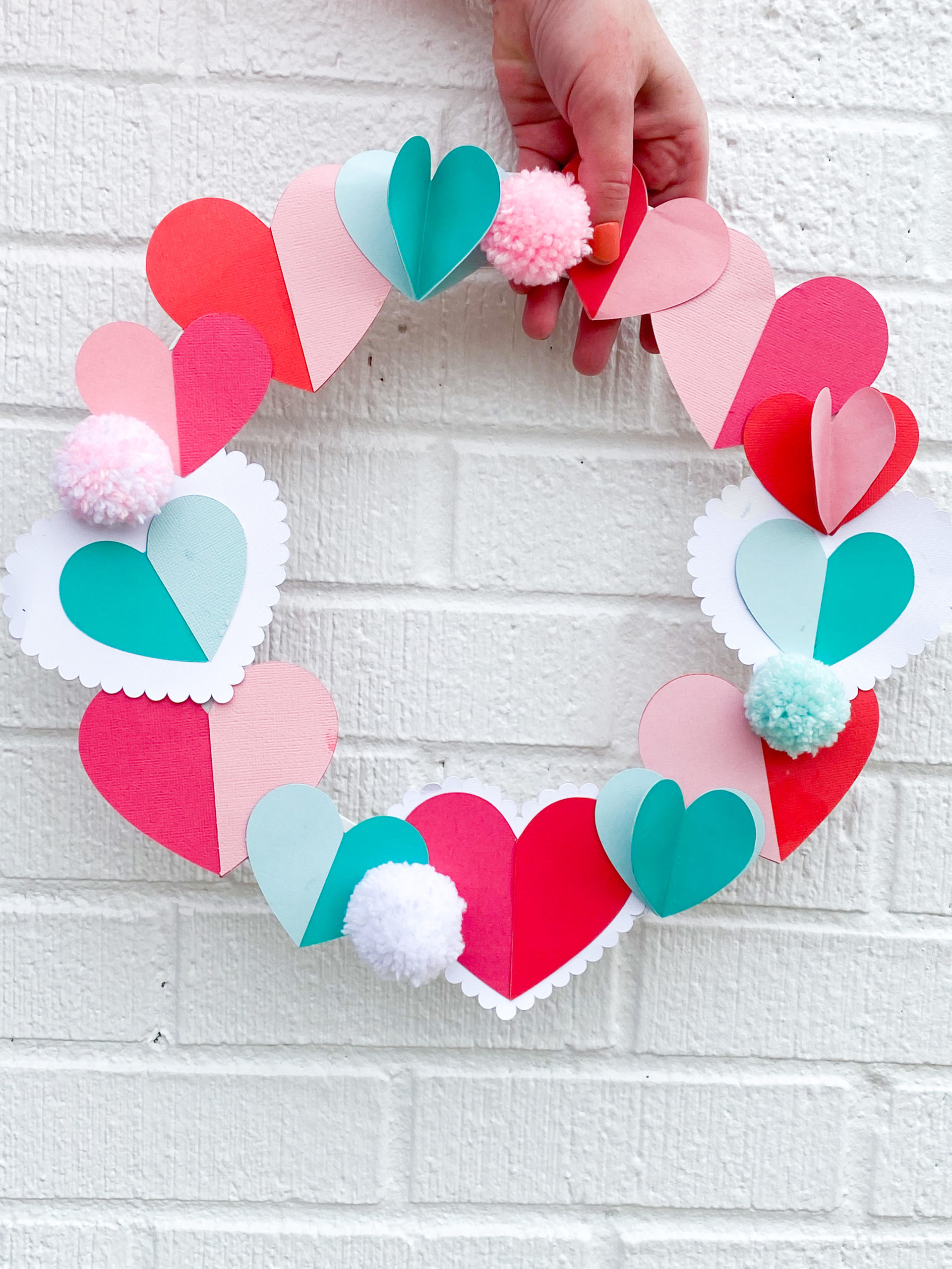 Valentine paper heart wreath tutorial love the day