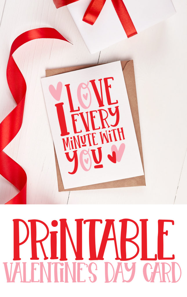 PRINTABLE Valentine's Day Card on Love The Day