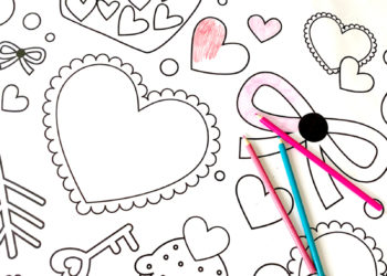 Oversized Coloring Poster for Valentine's Day on Love The Day