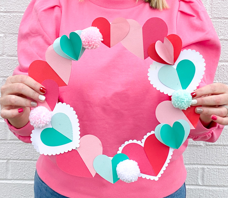 Valentine Paper Heart Wreath Tutorial by Love The Day