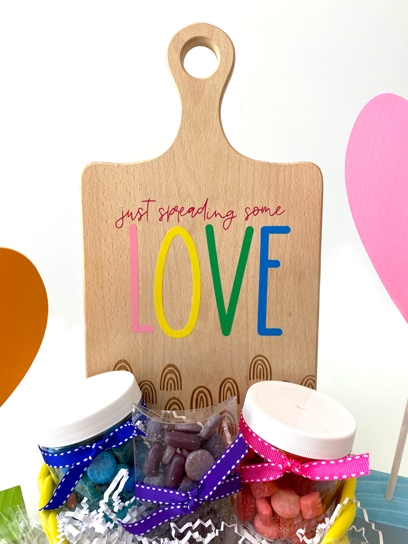 Charcuterie board gift basket diy with cricut on love the day by lindi haws