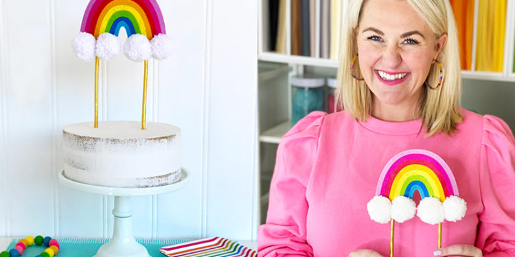 Rainbow Cake Topper DIY on Love The Day