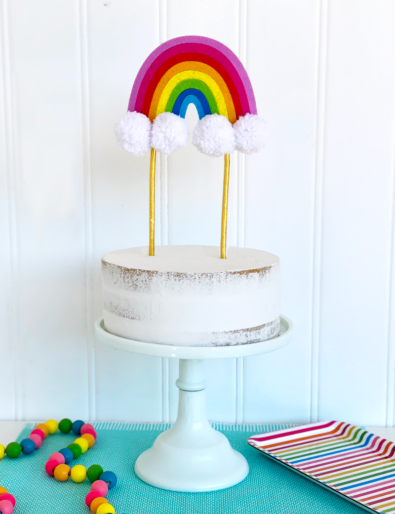 How To Make A Rainbow Cake Topper 3 Ways on Love The Day