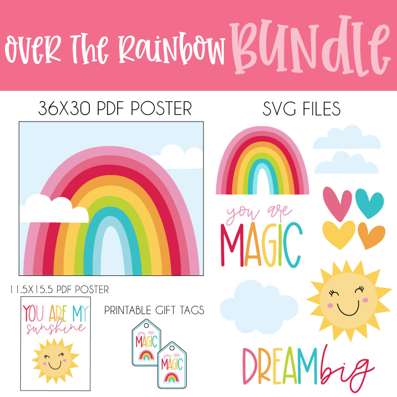 Rainbow Printable tags and Rainbow SVG Files by Lindi Haws of Love The Day
