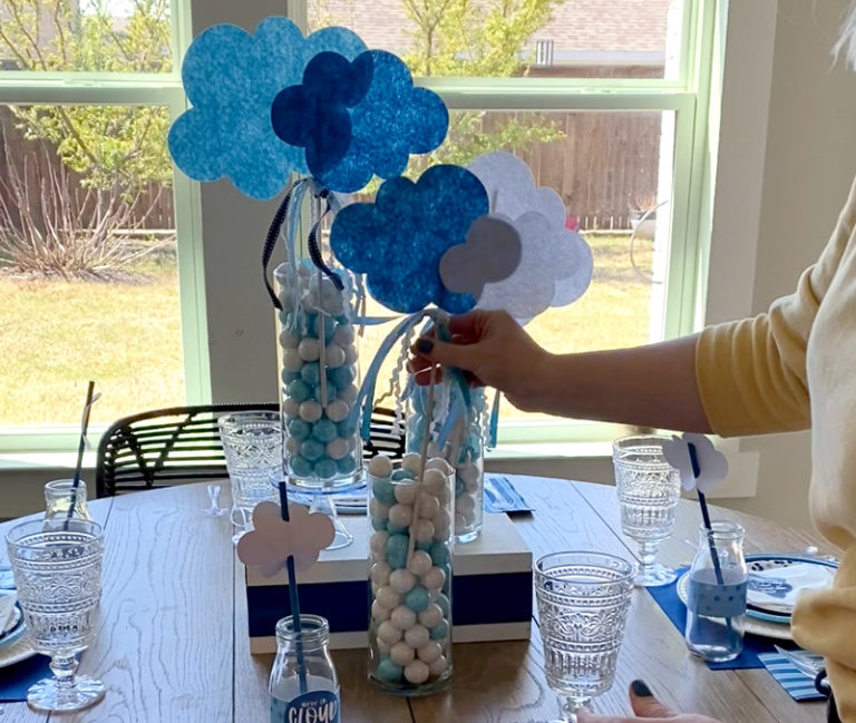 Gender Neutral Baby Shower Centerpiece with Cricut on Love The Day